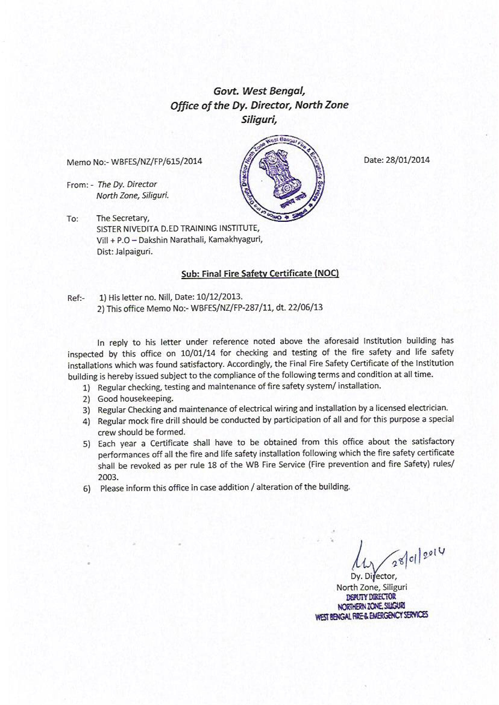 Affiliation Certificate